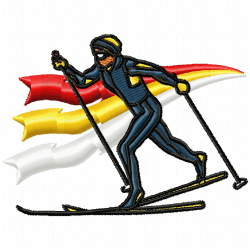 Ski Embroidery Design 5